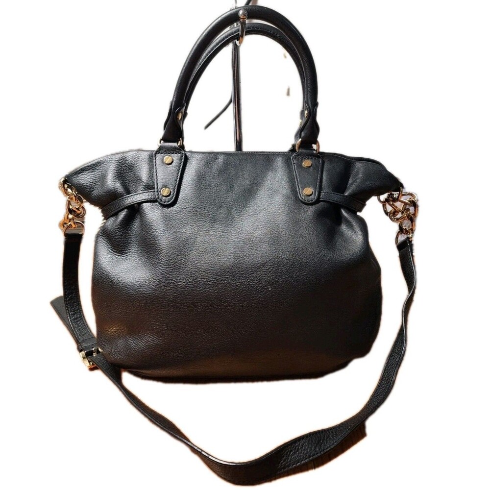 Michael Kors Black Pebbled Leather Satchel Crossbody Bag